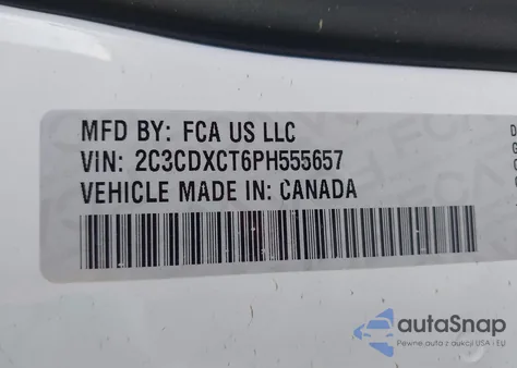 2023 Dodge Charger R/T z USA, uszkodzony, nr VIN 2C3CDXCT6PH555657